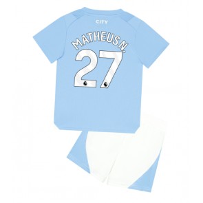 Manchester City Matheus Nunes #27 Koszulka Podstawowych Dziecięca 2023-24 Krótki Rękaw (+ Krótkie spodenki)
